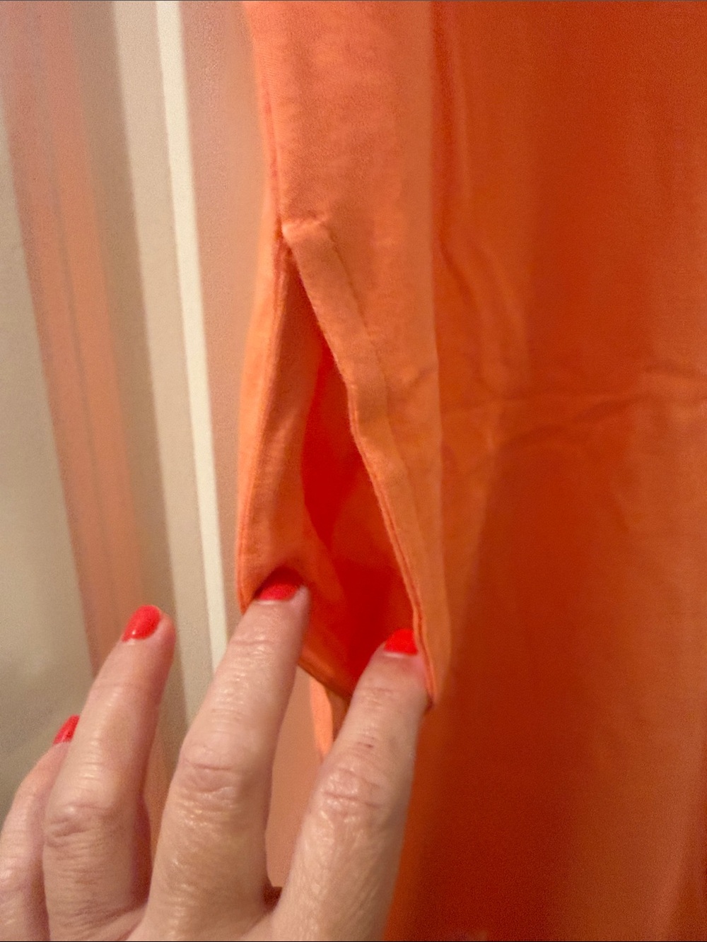 Zenana Relaxed Orange Maxi Dress with Pockets - Picture 5 of 8